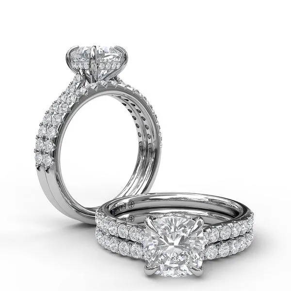 14K Cushion Cut Solitaire Engagement Ring w Hidden Halo Image 2 Elgin's Fine Jewelry Baton Rouge, LA