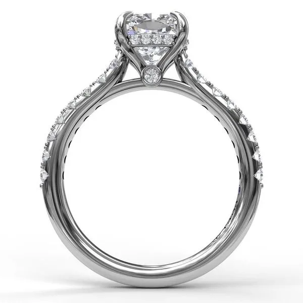 14K Cushion Cut Solitaire Engagement Ring w Hidden Halo Image 3 Elgin's Fine Jewelry Baton Rouge, LA