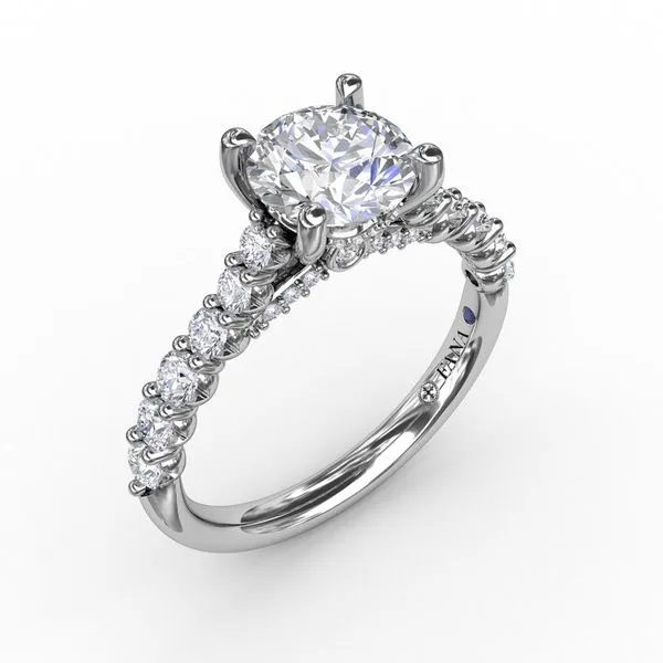 14K Contemporary Diamond Solitaire Engagement Ring Image 3 Elgin's Fine Jewelry Baton Rouge, LA