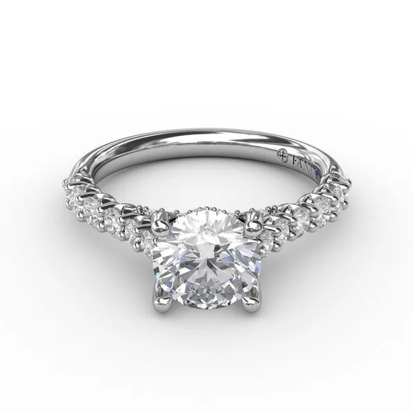 14K Contemporary Diamond Solitaire Engagement Ring Elgin's Fine Jewelry Baton Rouge, LA