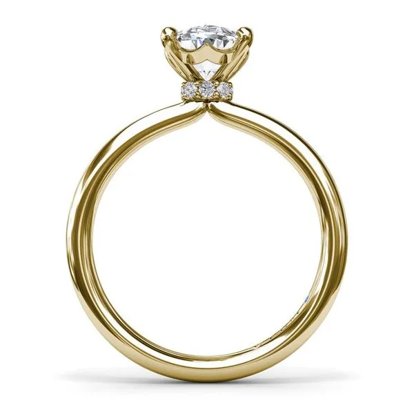 14K Oval Hidden Halo Solitaire Engagement Ring Image 2 Elgin's Fine Jewelry Baton Rouge, LA