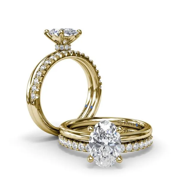 14K Oval Hidden Halo Solitaire Engagement Ring Image 4 Elgin's Fine Jewelry Baton Rouge, LA