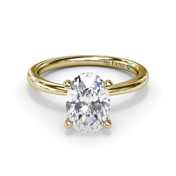 14K Oval Hidden Halo Solitaire Engagement Ring Elgin's Fine Jewelry Baton Rouge, LA
