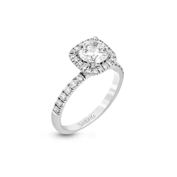 Simon G 18k Diamond Halo Engagement Ring Image 2 Elgin's Fine Jewelry Baton Rouge, LA