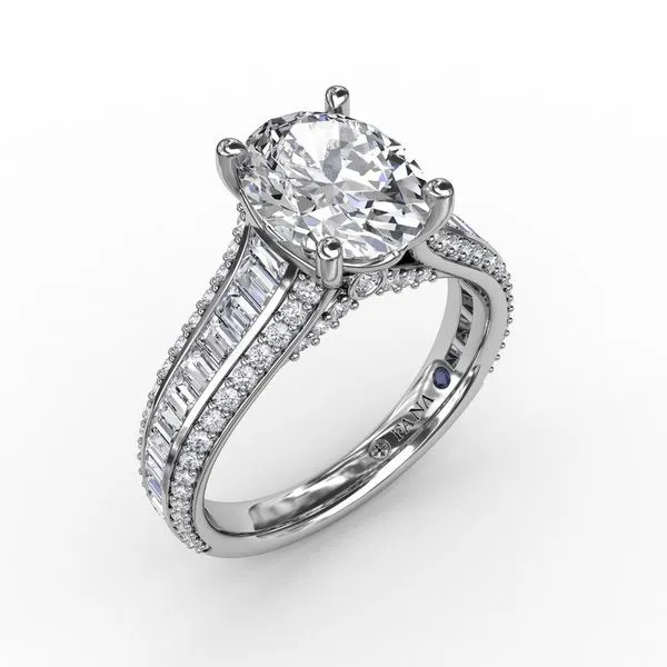 14K Baguette & Round Diamond Engagement Ring Elgin's Fine Jewelry Baton Rouge, LA