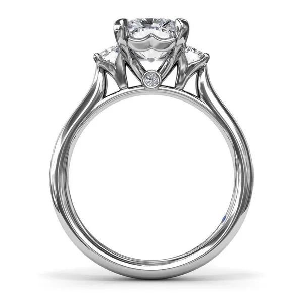 14kt White Gold Radiant Three Stone Diamond Engagement Ring Image 2 Elgin's Fine Jewelry Baton Rouge, LA