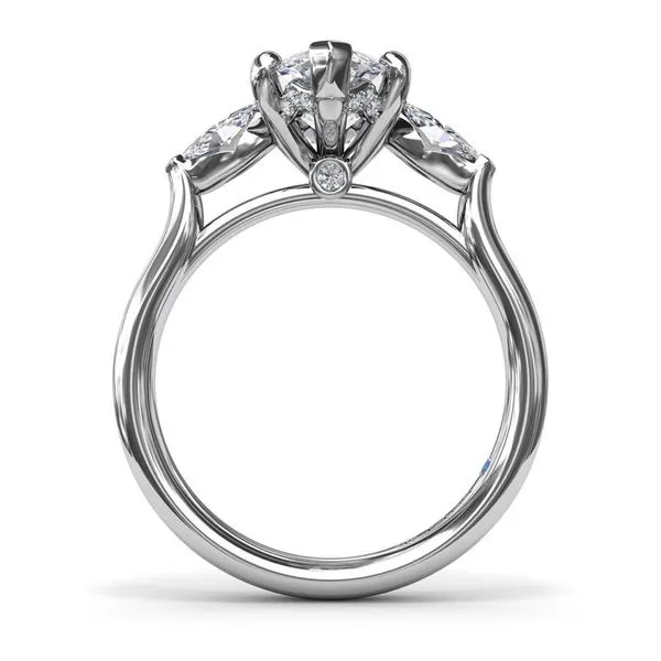 14kt White Gold Marquise Three Stone Diamond Engagement Ring Image 2 Elgin's Fine Jewelry Baton Rouge, LA
