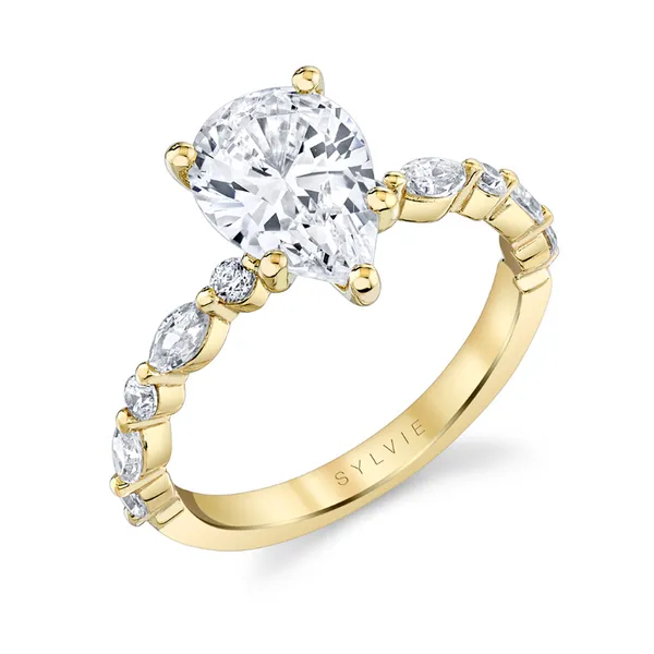 Alternating Round & Marquise Diamond Engagement Ring Mounting Elgin's Fine Jewelry Baton Rouge, LA