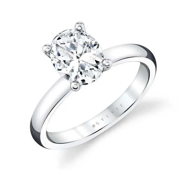 White Gold Oval Solitaire Engagement Ring Mounting Image 5 Elgin's Fine Jewelry Baton Rouge, LA