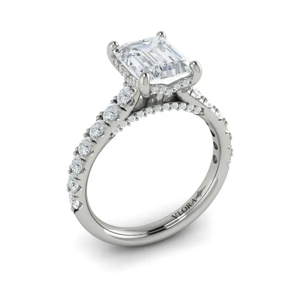 14kt White Gold Hidden Halo Engagement Ring Elgin's Fine Jewelry Baton Rouge, LA