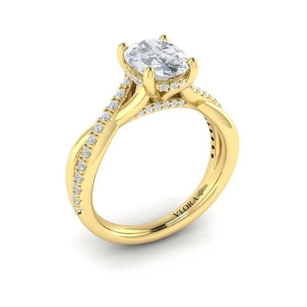 14kt Yellow Gold Entwined Diamond Engagement Ring Image 2 Elgin's Fine Jewelry Baton Rouge, LA