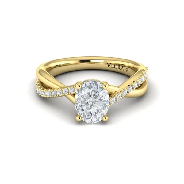 14kt Yellow Gold Entwined Diamond Engagement Ring Elgin's Fine Jewelry Baton Rouge, LA