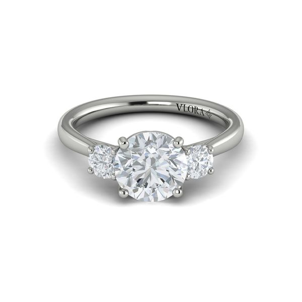 14kt White Gold Classic Round Three Stone Engagement Ring Image 2 Elgin's Fine Jewelry Baton Rouge, LA