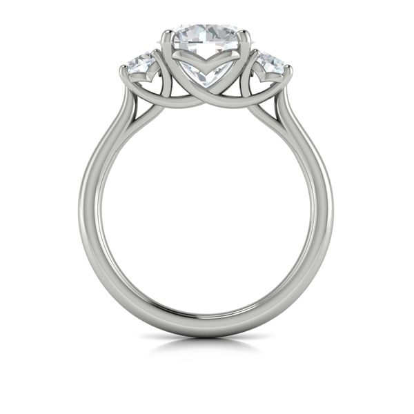 14kt White Gold Classic Round Three Stone Engagement Ring Image 3 Elgin's Fine Jewelry Baton Rouge, LA