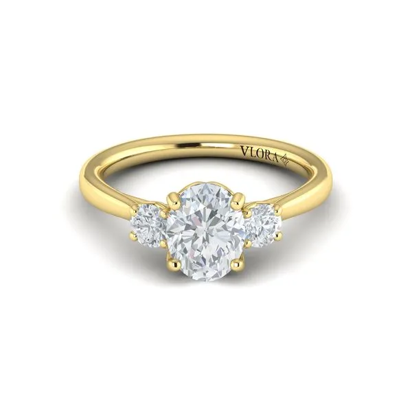 14kt Yellow Gold Three Stone Engagement Ring Image 2 Elgin's Fine Jewelry Baton Rouge, LA