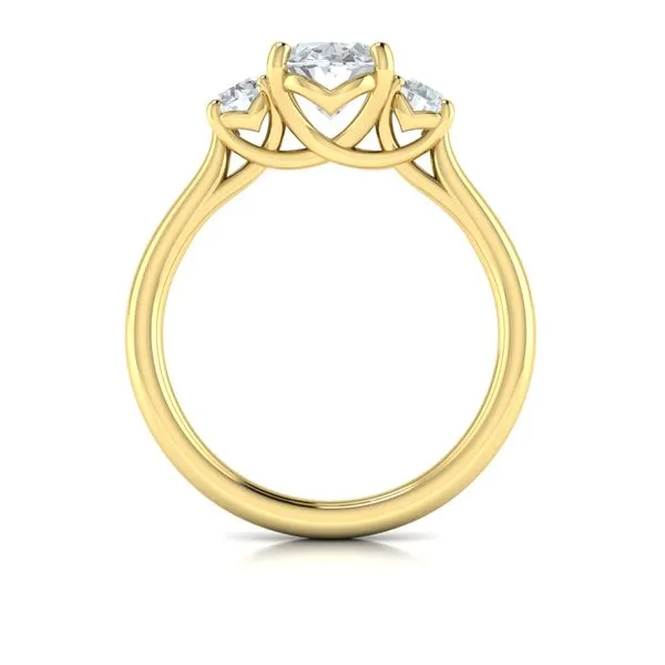 14kt Yellow Gold Three Stone Engagement Ring Image 3 Elgin's Fine Jewelry Baton Rouge, LA