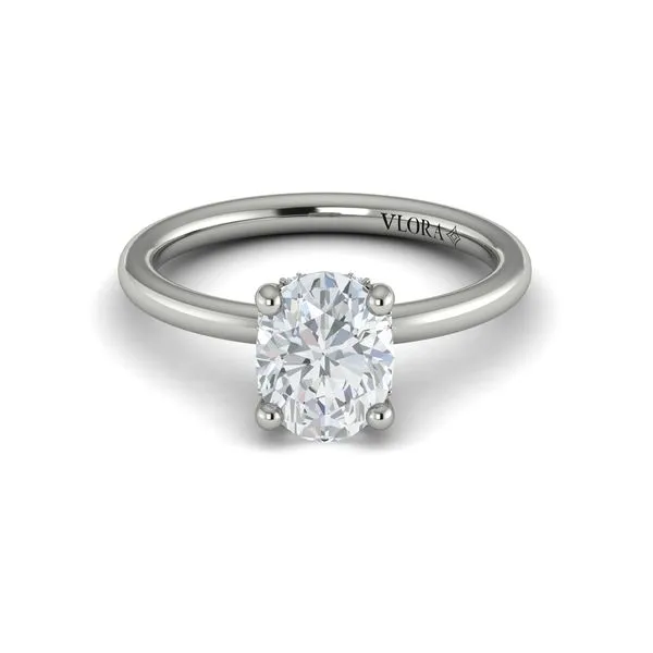 14kt White Gold Oval Solitaire Engagement Ring Image 2 Elgin's Fine Jewelry Baton Rouge, LA