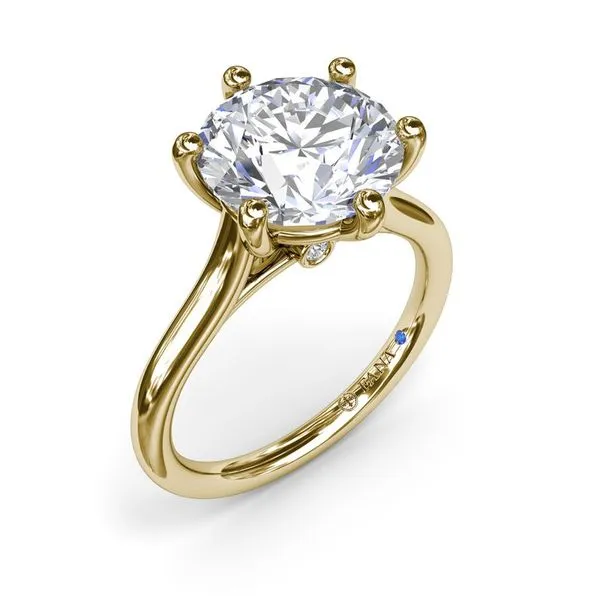 14kt Yellow Gold Cathedral Solitaire Engagement Ring Elgin's Fine Jewelry Baton Rouge, LA