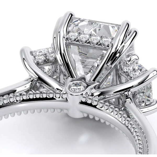 Verragio Renaissance Emerald Cut Three Stone Engagement Ring Image 5 Elgin's Fine Jewelry Baton Rouge, LA