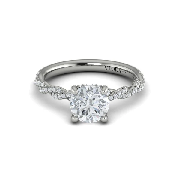 14k White Gold Diamond Entwined Engagement Ring Image 3 Elgin's Fine Jewelry Baton Rouge, LA