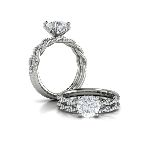 14k White Gold Diamond Entwined Engagement Ring Image 4 Elgin's Fine Jewelry Baton Rouge, LA