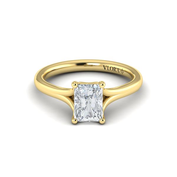 14kt Yellow Gold Split Shank Solitaire Engagement Ring Image 2 Elgin's Fine Jewelry Baton Rouge, LA