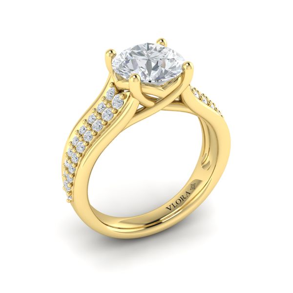 14kt Yellow Gold Crescendo Round Diamond Engagement Ring Elgin's Fine Jewelry Baton Rouge, LA