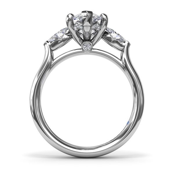 14kt White Gold Marquise Three Stone Diamond Engagement Ring Image 2 Elgin's Fine Jewelry Baton Rouge, LA