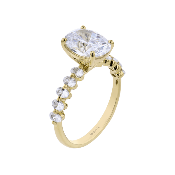 Simon G 18kt Yellow Gold Oval Diamond Engagement Ring Elgin's Fine Jewelry Baton Rouge, LA
