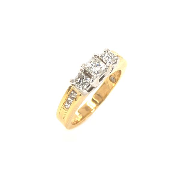 18K White Gold Three Stone Engagement Ring Elgin's Fine Jewelry Baton Rouge, LA