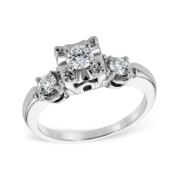 14K White Gold Antique Style Engagement Ring Elgin's Fine Jewelry Baton Rouge, LA