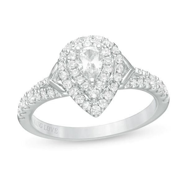 14K White Gold Diamond Double Halo Engagement Ring Elgin's Fine Jewelry Baton Rouge, LA