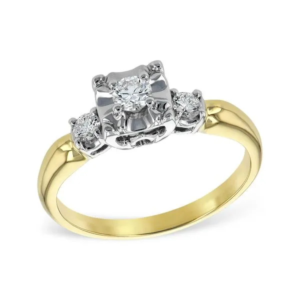 14K Two Tone Antique Style Engagement Ring Elgin's Fine Jewelry Baton Rouge, LA