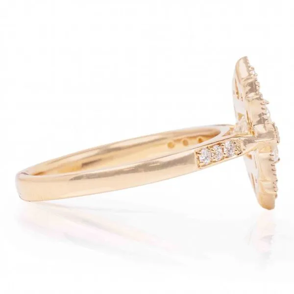14K Yellow Gold Art Deco Diamond Engagement Ring Image 2 Elgin's Fine Jewelry Baton Rouge, LA