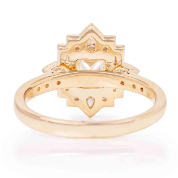 14K Yellow Gold Art Deco Diamond Engagement Ring Image 3 Elgin's Fine Jewelry Baton Rouge, LA