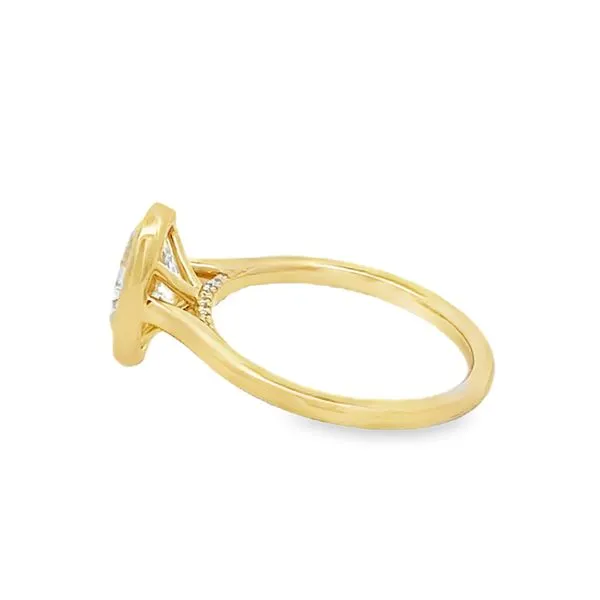 Bezel Oval Lab Grown Diamond Engagement Ring Image 2 Elgin's Fine Jewelry Baton Rouge, LA