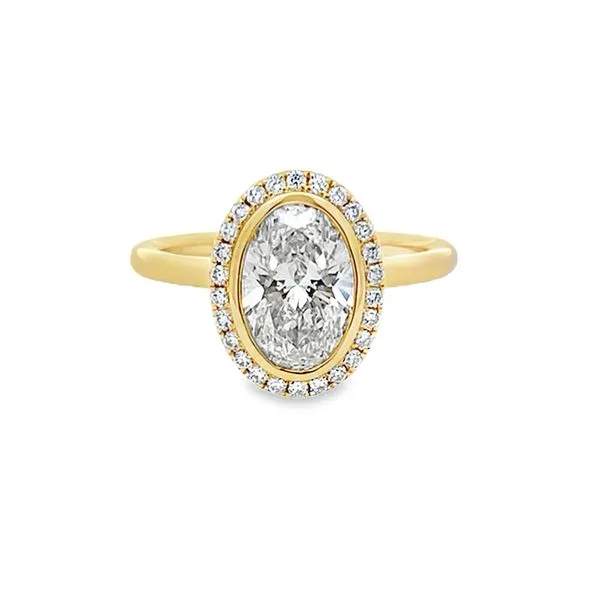 Oval Lab Grown Diamond Halo Engagement Ring Elgin's Fine Jewelry Baton Rouge, LA