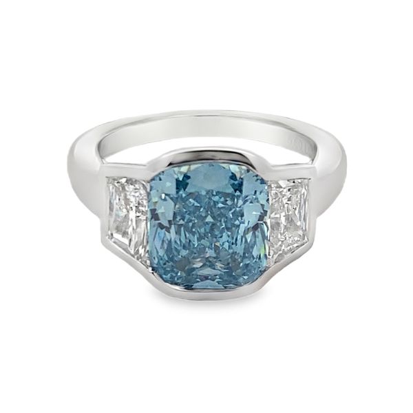 14k White Gold Three Stone Lab Diamond Ring Elgin's Fine Jewelry Baton Rouge, LA