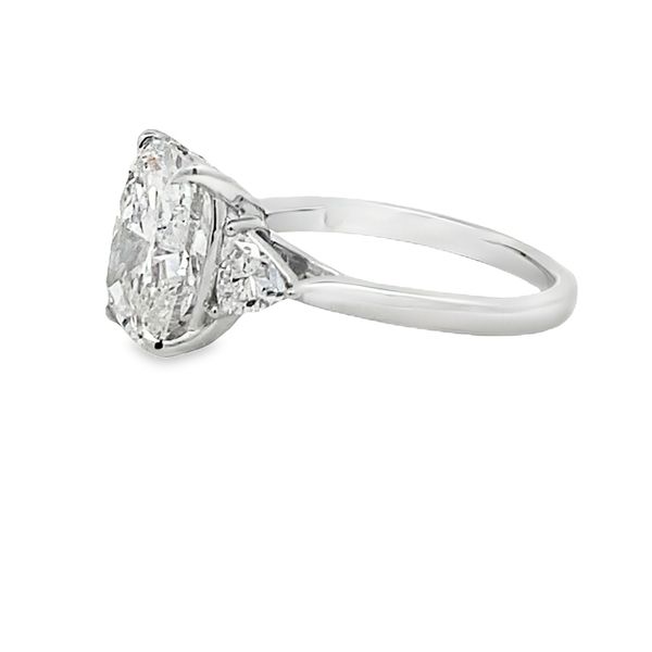 14kt White Gold Lab Grown Three Stone Engagement Ring Image 2 Elgin's Fine Jewelry Baton Rouge, LA