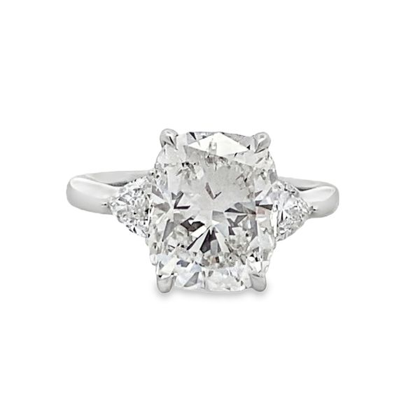 14kt White Gold Lab Grown Three Stone Engagement Ring Elgin's Fine Jewelry Baton Rouge, LA