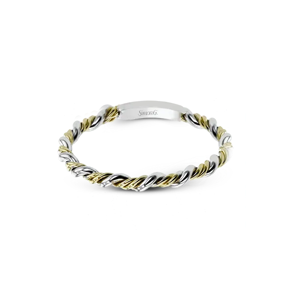 18K Two Tone Twist Wedding Band Image 2 Elgin's Fine Jewelry Baton Rouge, LA
