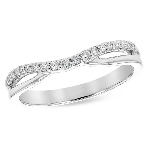 14K White Gold Curved Diamond Wedding Band Elgin's Fine Jewelry Baton Rouge, LA