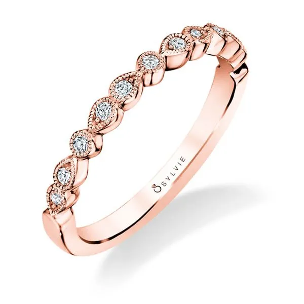 14K Rose Gold Stackable Diamond Band Elgin's Fine Jewelry Baton Rouge, LA