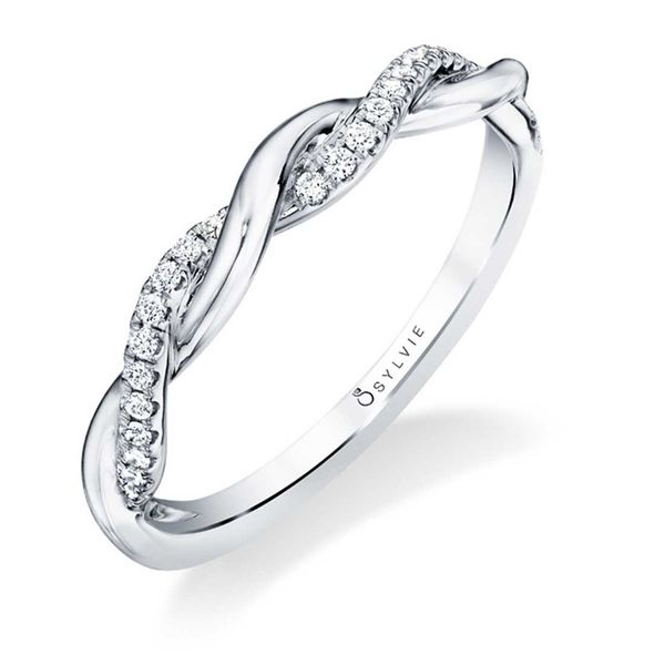 14K White Gold Twisted Diamond Wedding Band Elgin's Fine Jewelry Baton Rouge, LA