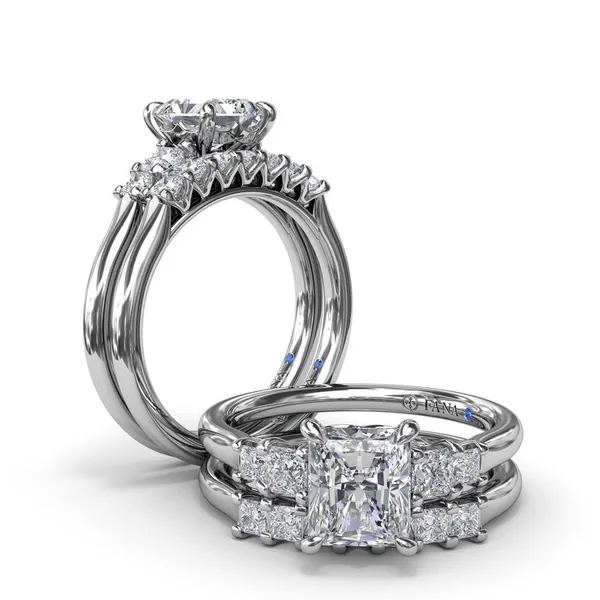 14K White Gold Princess Cut Diamond Wedding Band Image 3 Elgin's Fine Jewelry Baton Rouge, LA