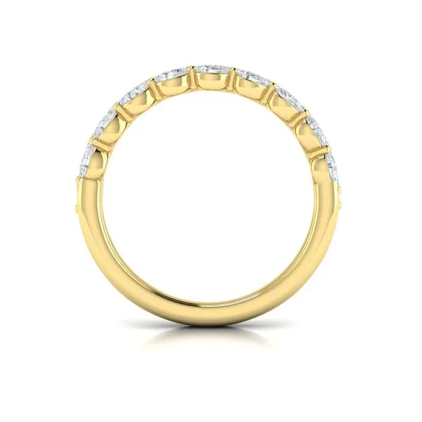 14kt Yellow Gold Double Row Pear Diamond Wedding Band Image 3 Elgin's Fine Jewelry Baton Rouge, LA