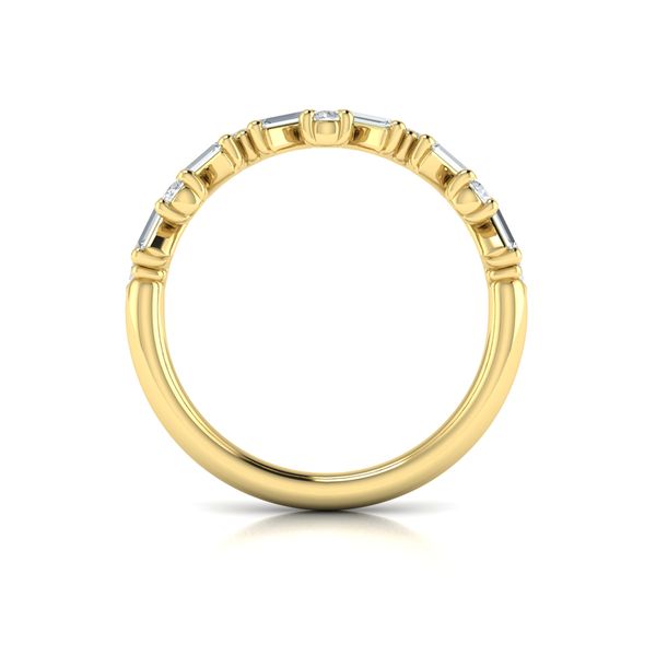 14kt Yellow Gold Baguette & Round Diamond Wedding Band Image 3 Elgin's Fine Jewelry Baton Rouge, LA