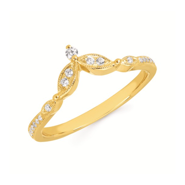 14k Yellow Gold Diamond Curve Band Elgin's Fine Jewelry Baton Rouge, LA