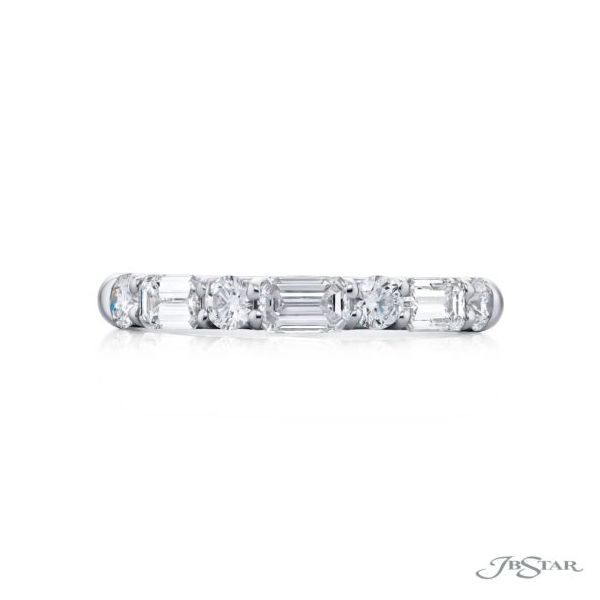Platinum Emerald Cut and Round Diamond Band Elgin's Fine Jewelry Baton Rouge, LA