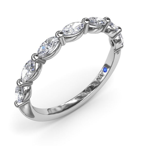 14kt White Gold Marquise Diamond Wedding Band Image 2 Elgin's Fine Jewelry Baton Rouge, LA
